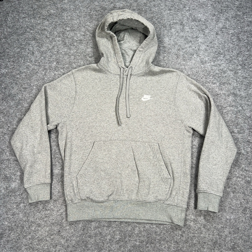 Nike Hoodie Mens S Gray Pullover Fleece Hooded Sweatshirt Pullover Gym Training